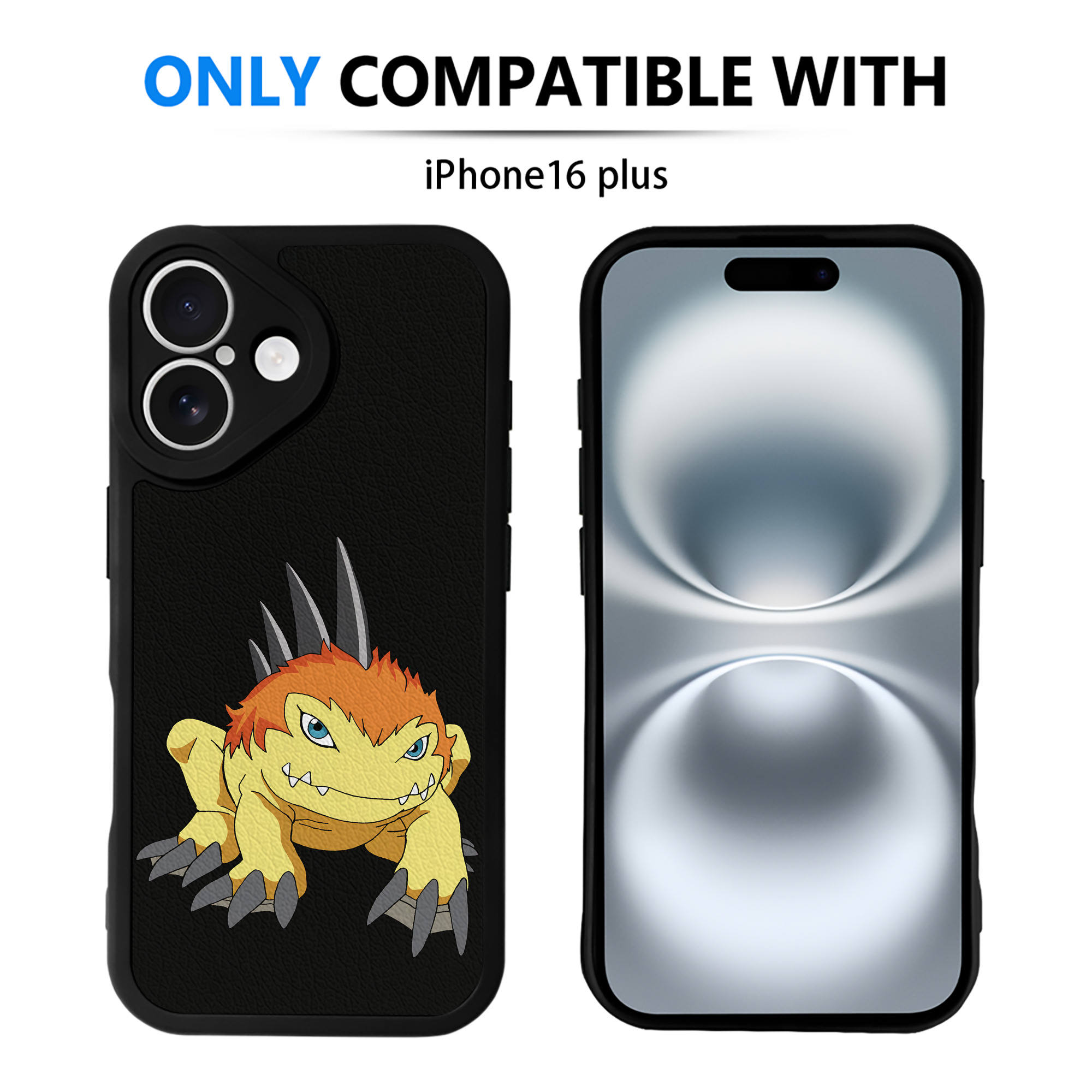 （画像用） Digimon デジタルモンスター/デジモン 【iPhone 16シリーズ対応】シリコンスマホケース（レザー調） 材質：シリコン